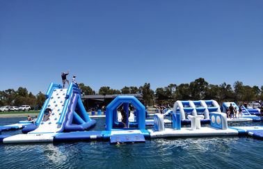 Perth Lake Commercial Inflatable Water Park / Customized Huge Floating Water Playground