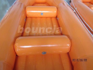 Orange PVC Tarpaulin Fabric Rafting Boat  With Reinforced Strips For White Water
